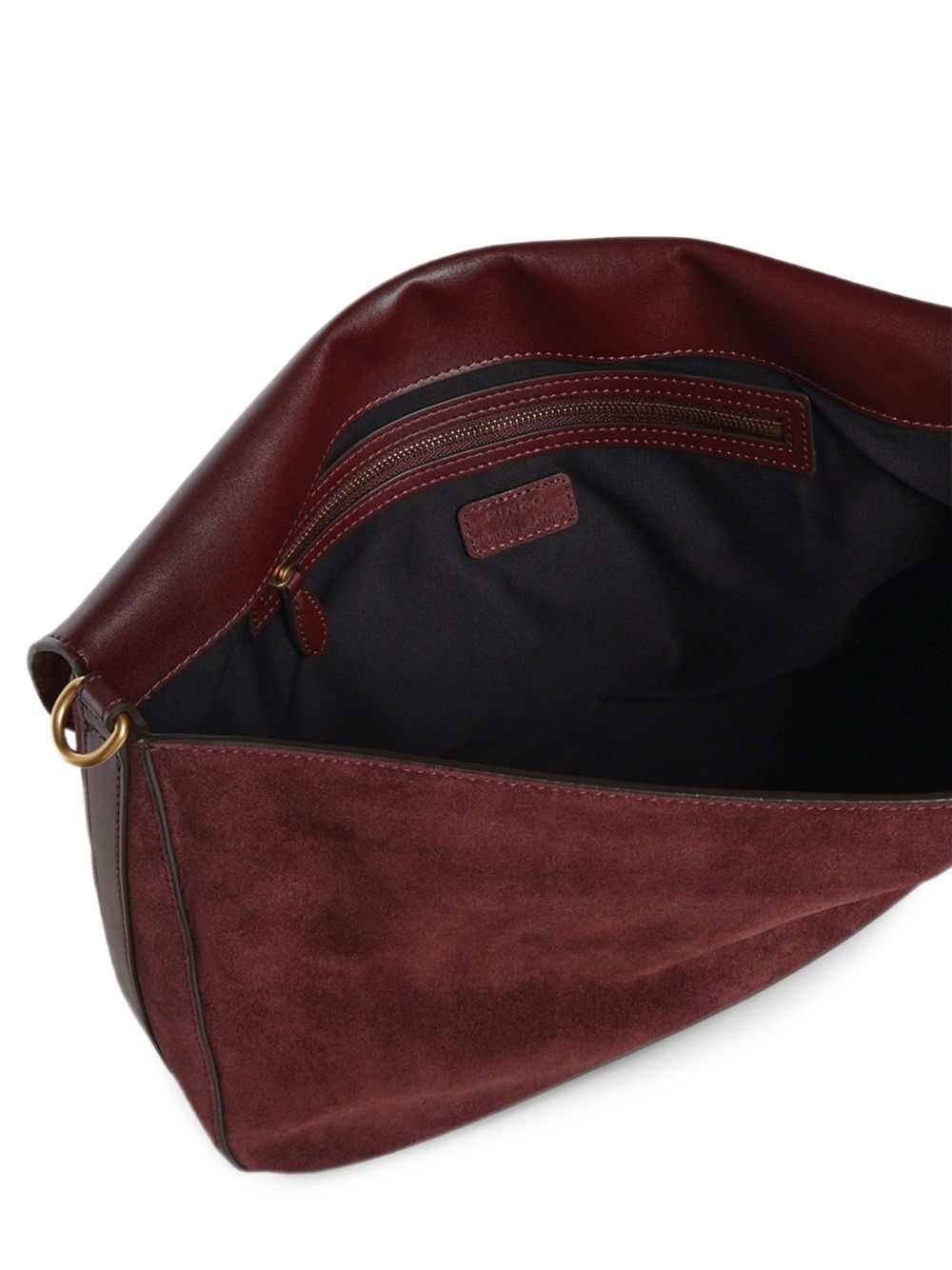 PINKO Borsa bordeaux in suede Love Big con tracolla