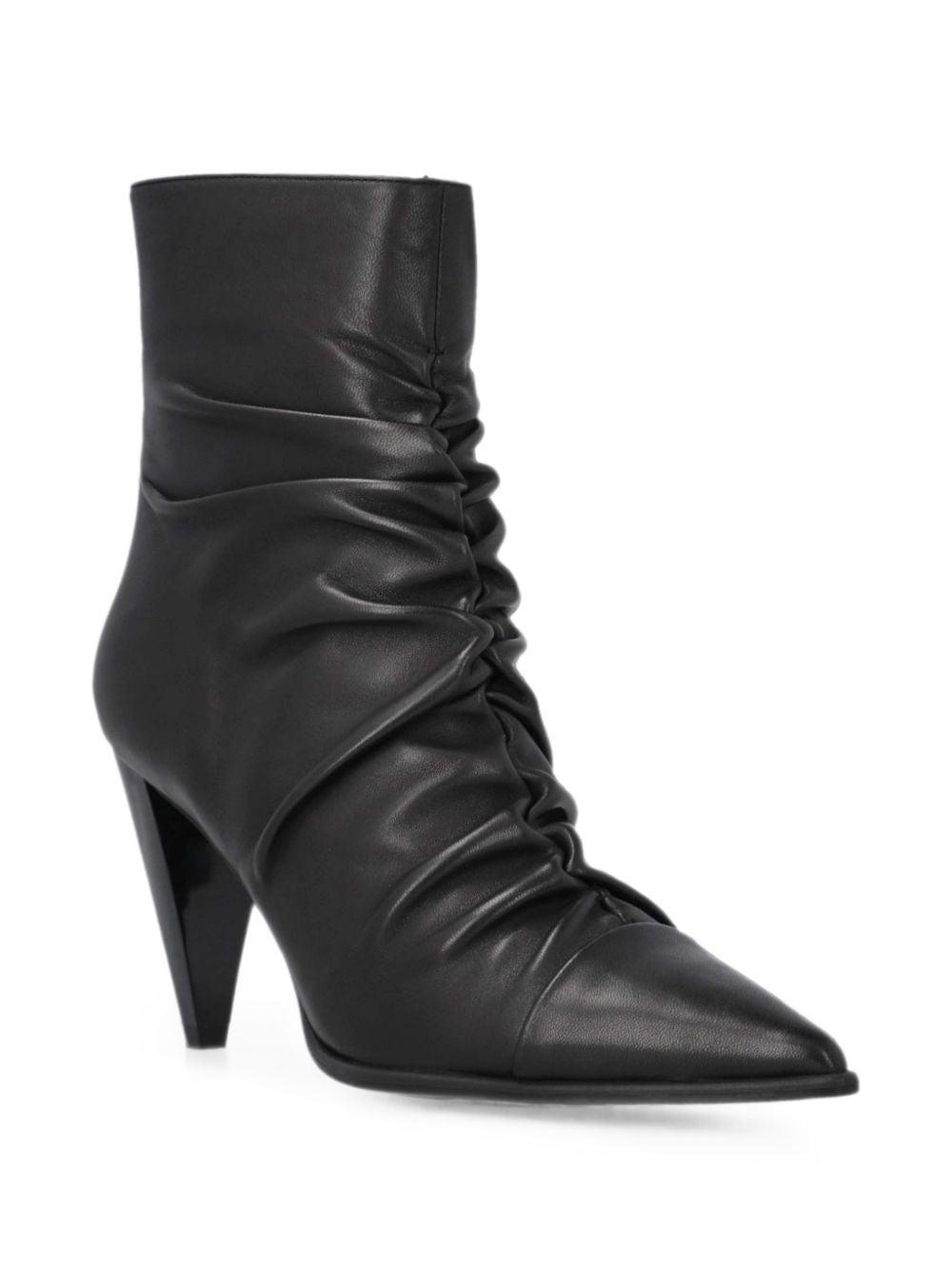 PINKO Stivaletto Vane nero in pelle con design drappeggiato