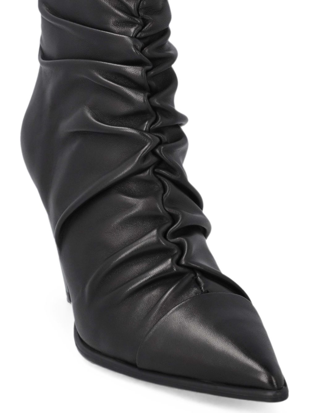 PINKO Stivaletto Vane nero in pelle con design drappeggiato