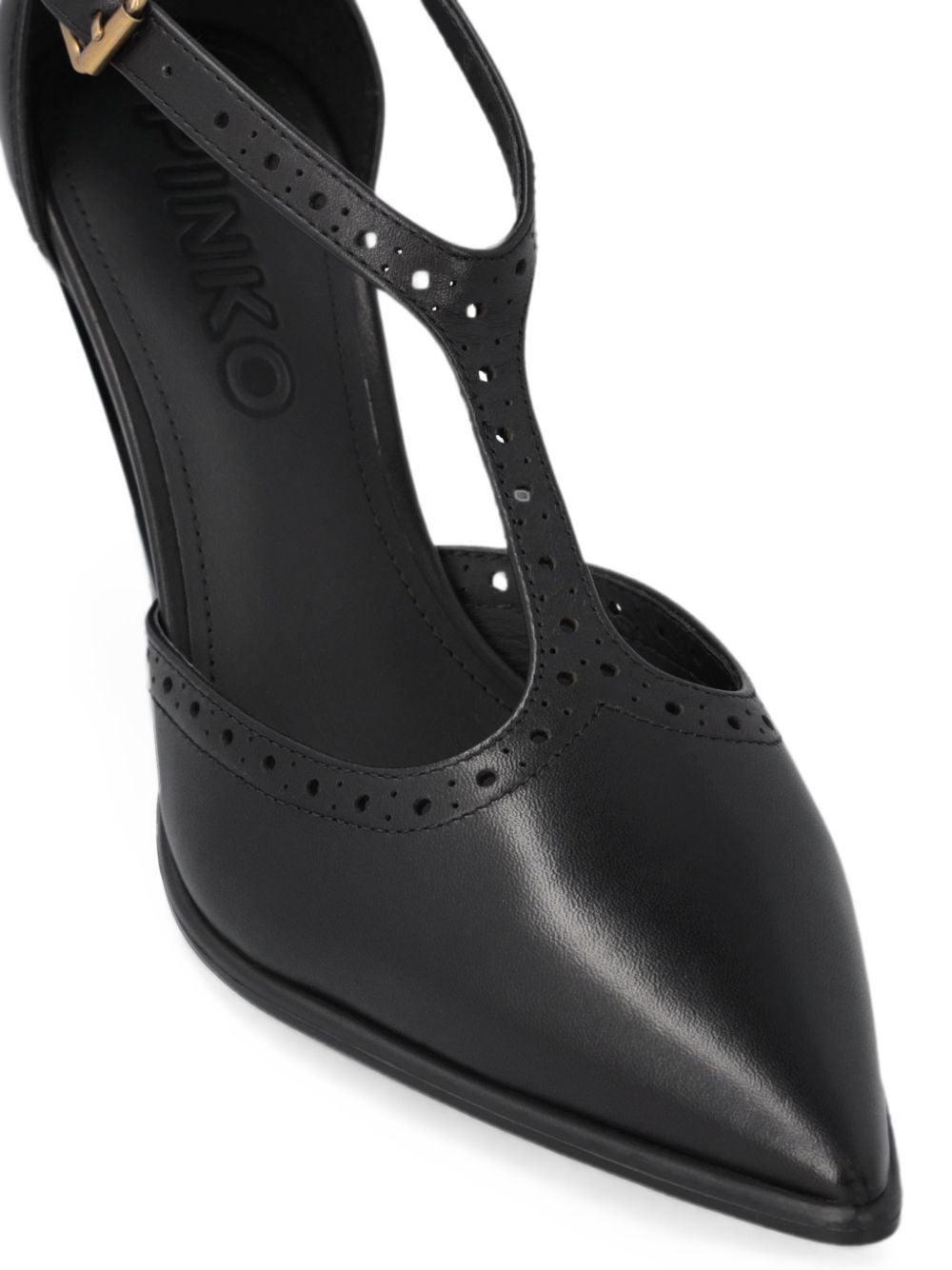 PINKO Slingback Vane nere in pelle con design vintage inglese