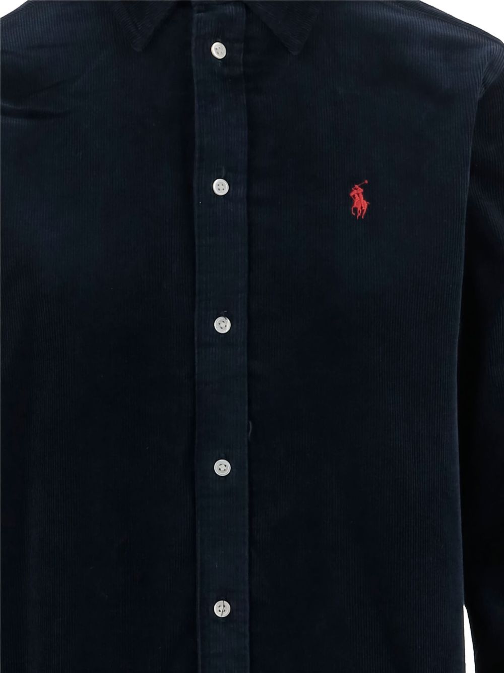 POLO RALPH LAUREN Camicia blu a maniche lunghe in velluto da donna