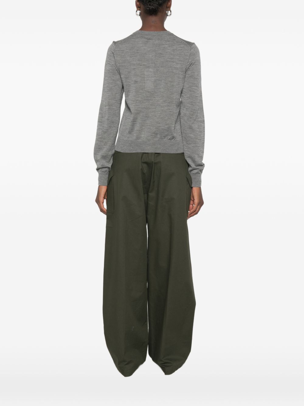 POLO RALPH LAUREN Cardigan grigio da donna in lana leggera