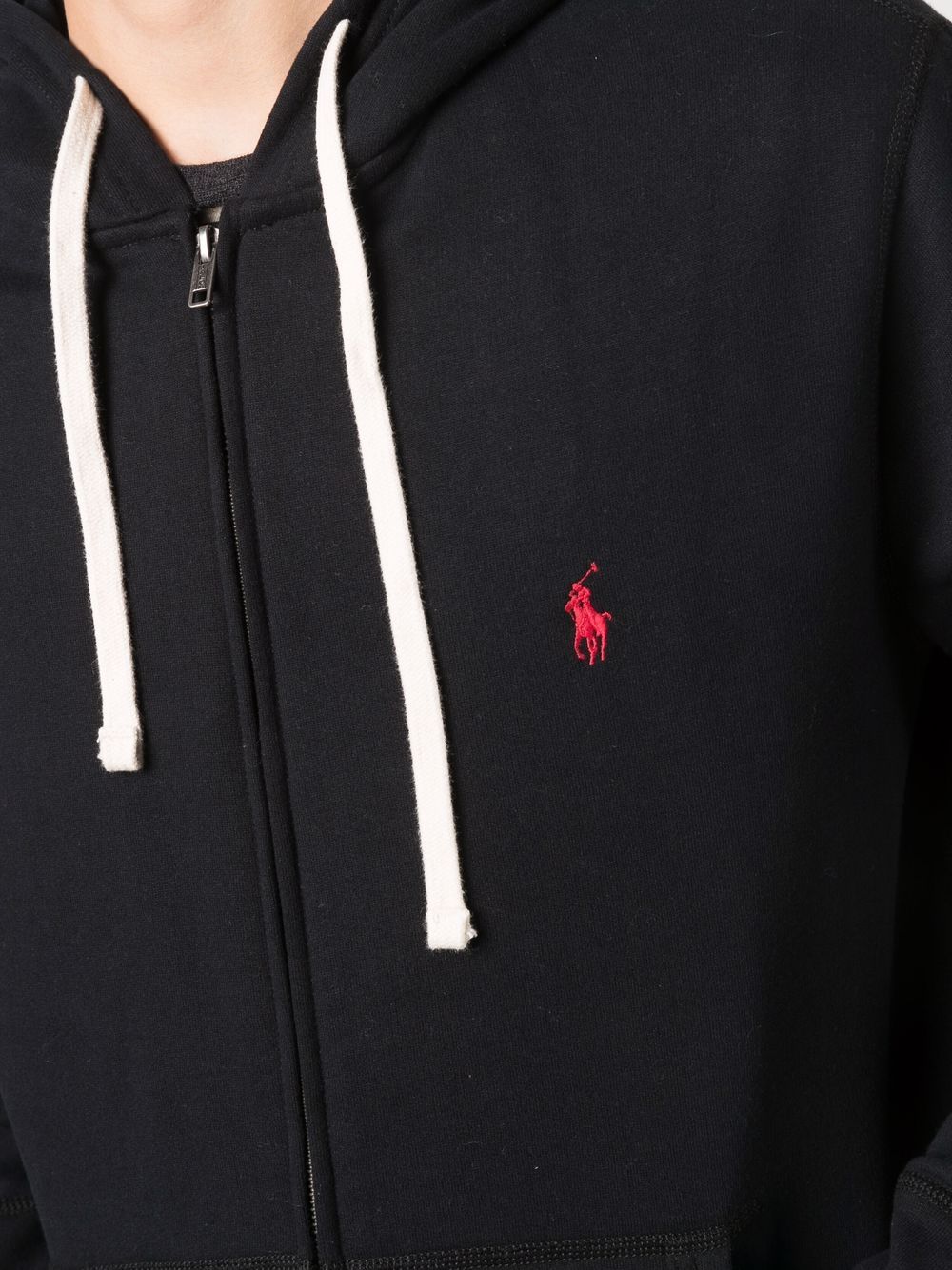POLO RALPH LAUREN Felpa con cappuccio e zip con logo ricamato sul petto