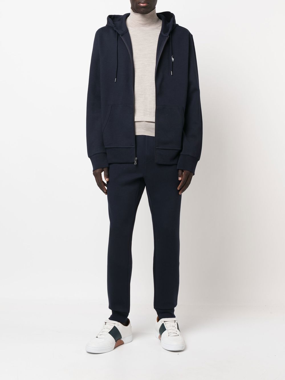 POLO RALPH LAUREN Felpa con cappuccio e zip blu notte
