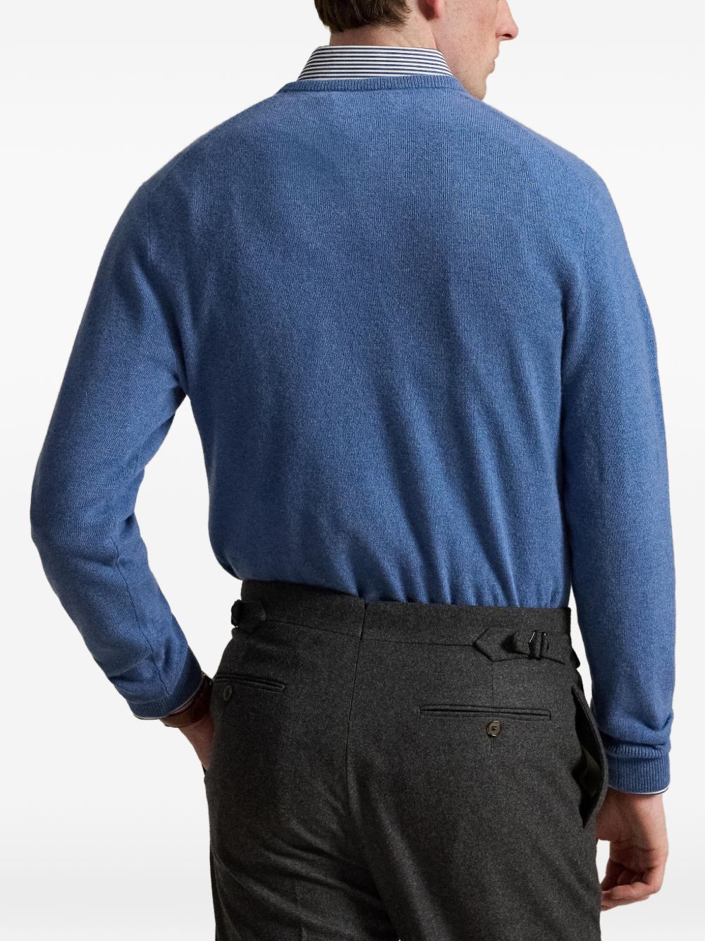 POLO RALPH LAUREN Maglia in lana azzurra con logo