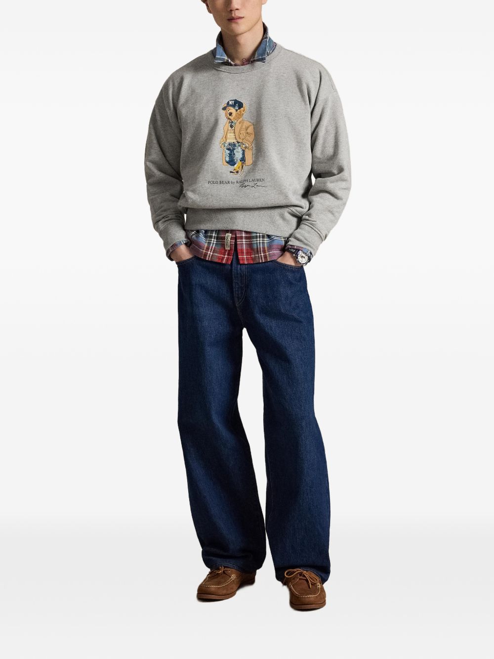 POLO RALPH LAUREN Felpa Girocollo Polo Bear Grigia