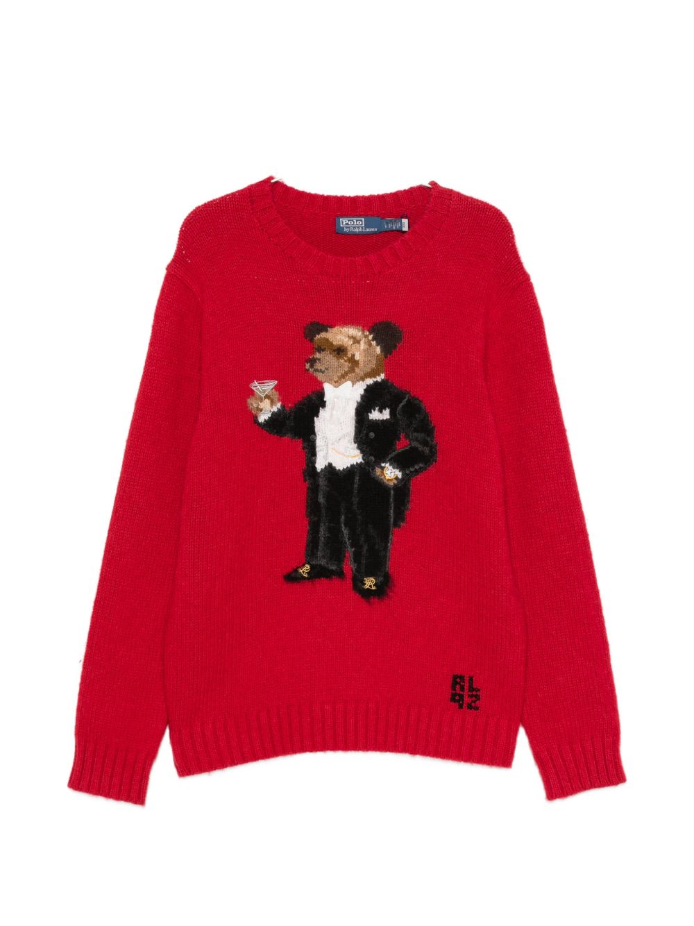 POLO RALPH LAUREN Maglia in lana rossa con Sir Bear ricamato