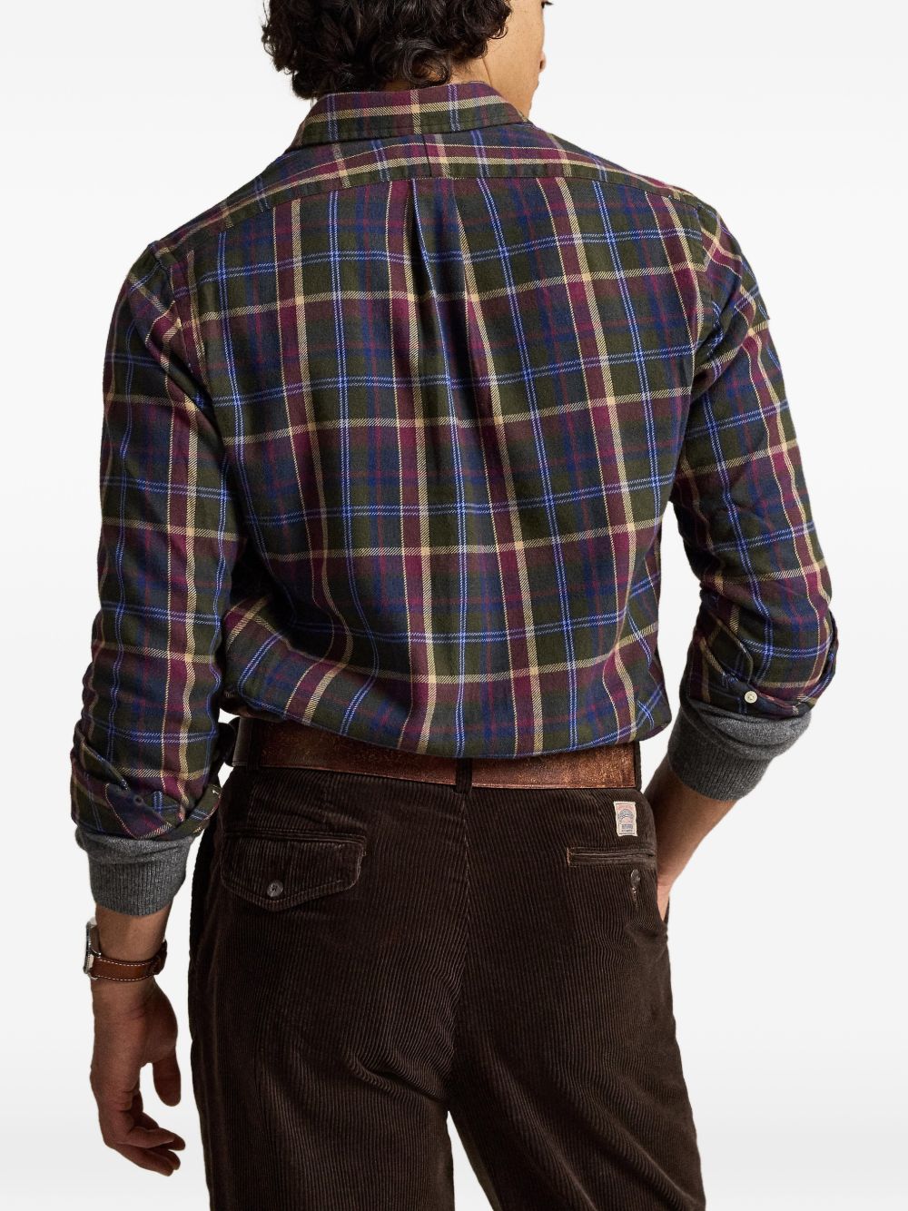 POLO RALPH LAUREN Camicia in cotone tartan verde