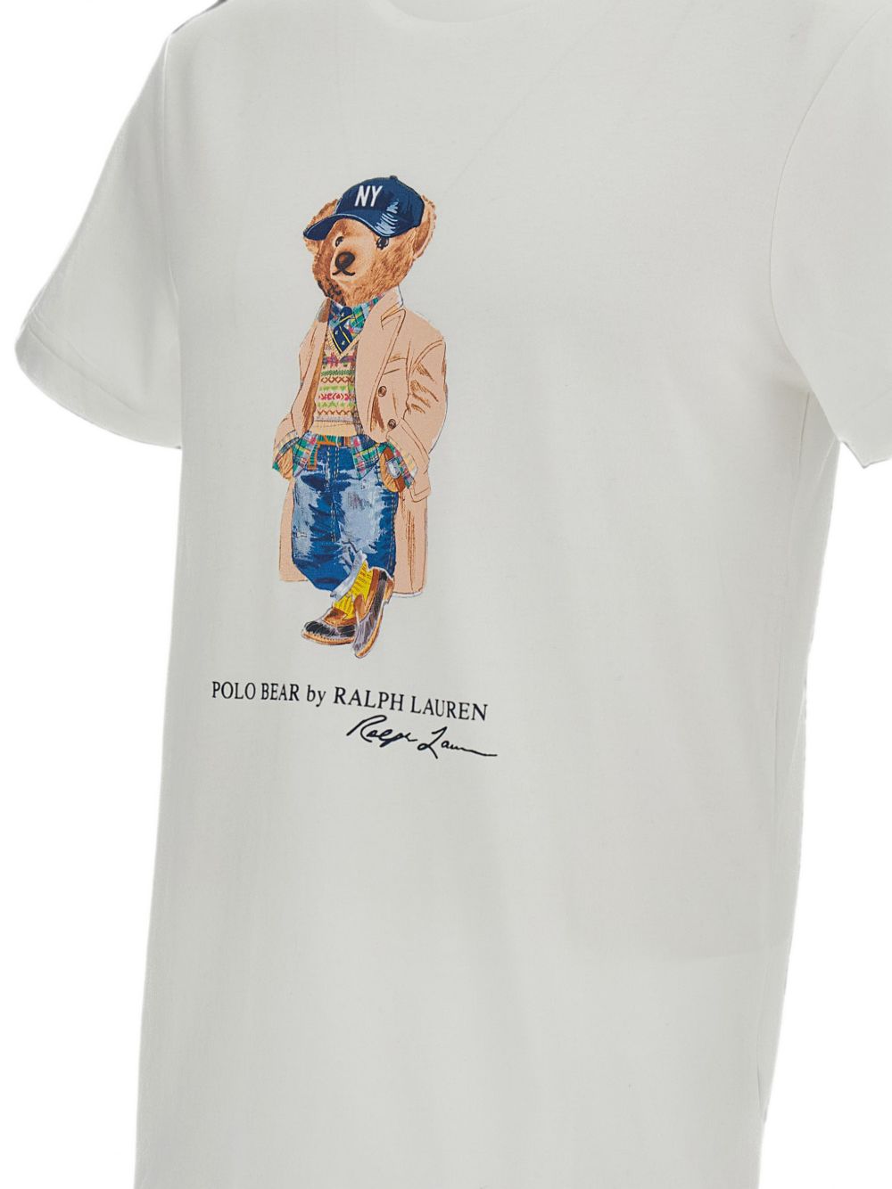 POLO RALPH LAUREN T-shirt bianca in cotone con Polo Bear