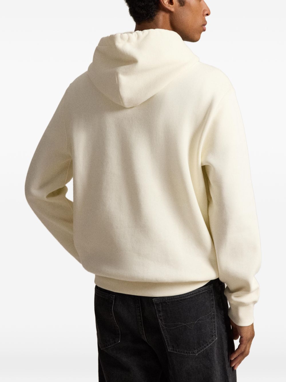 POLO RALPH LAUREN Felpa con cappuccio panna con stampa