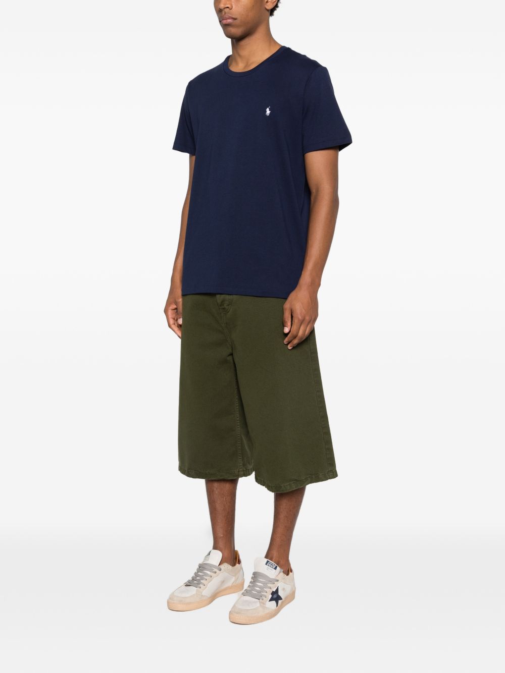 POLO RALPH LAUREN T-shirt blu navy con stampa e logo