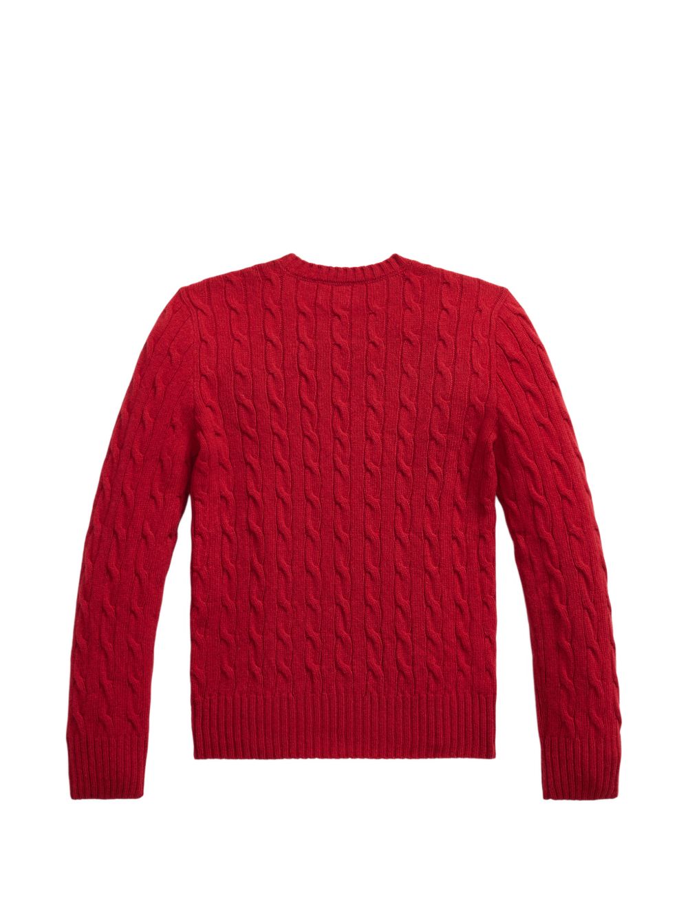 POLO RALPH LAUREN Maglia girocollo rossa in lana con logo
