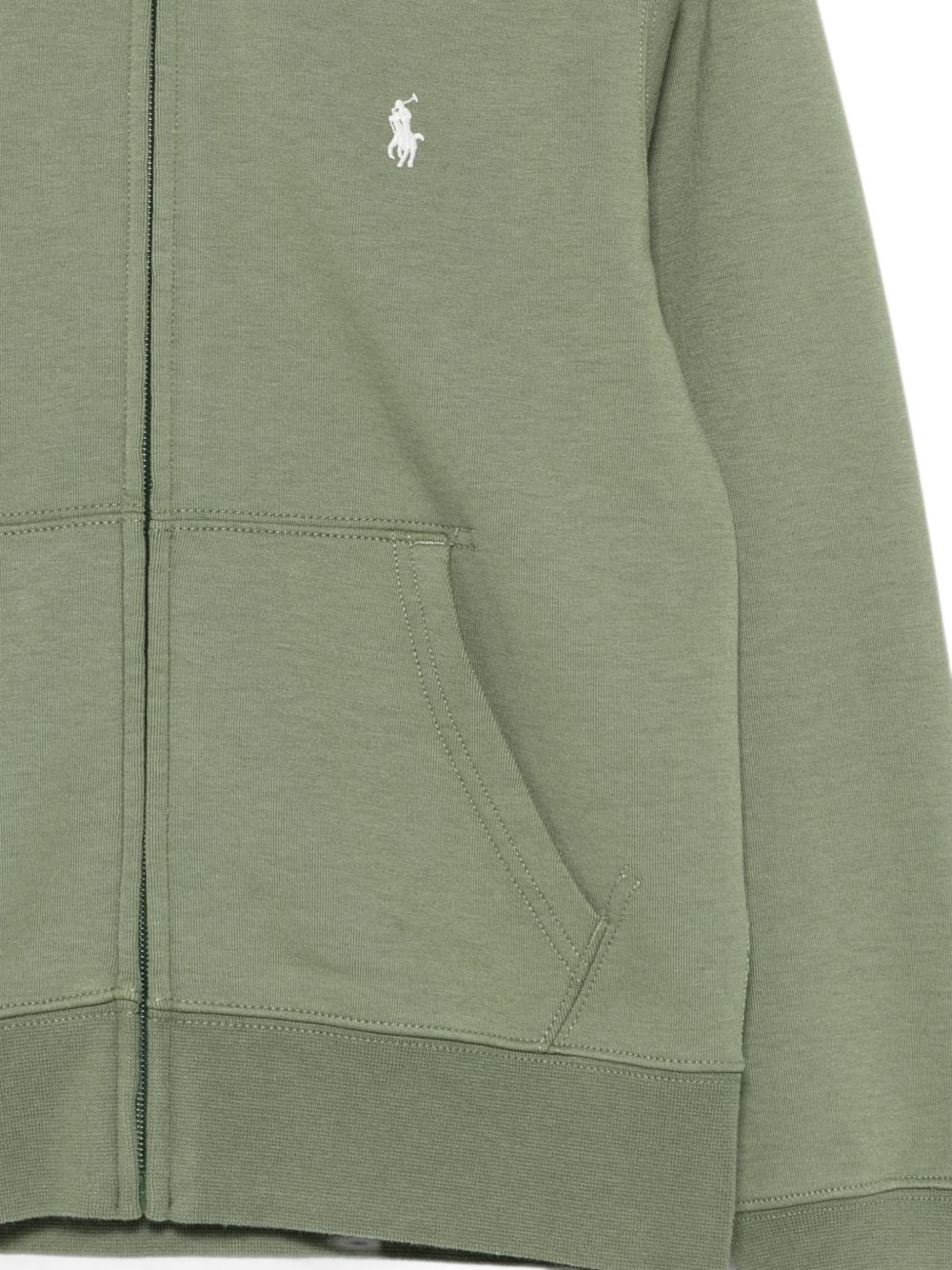 POLO RALPH LAUREN Felpa verde pastello con cappuccio e tasche