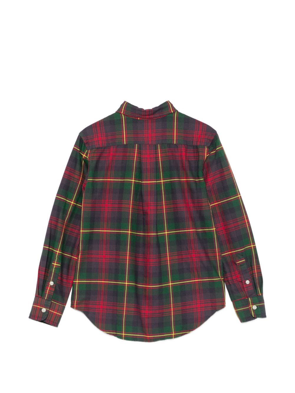 POLO RALPH LAUREN Camicia in cotone a quadri scozzesi rossi e verdi