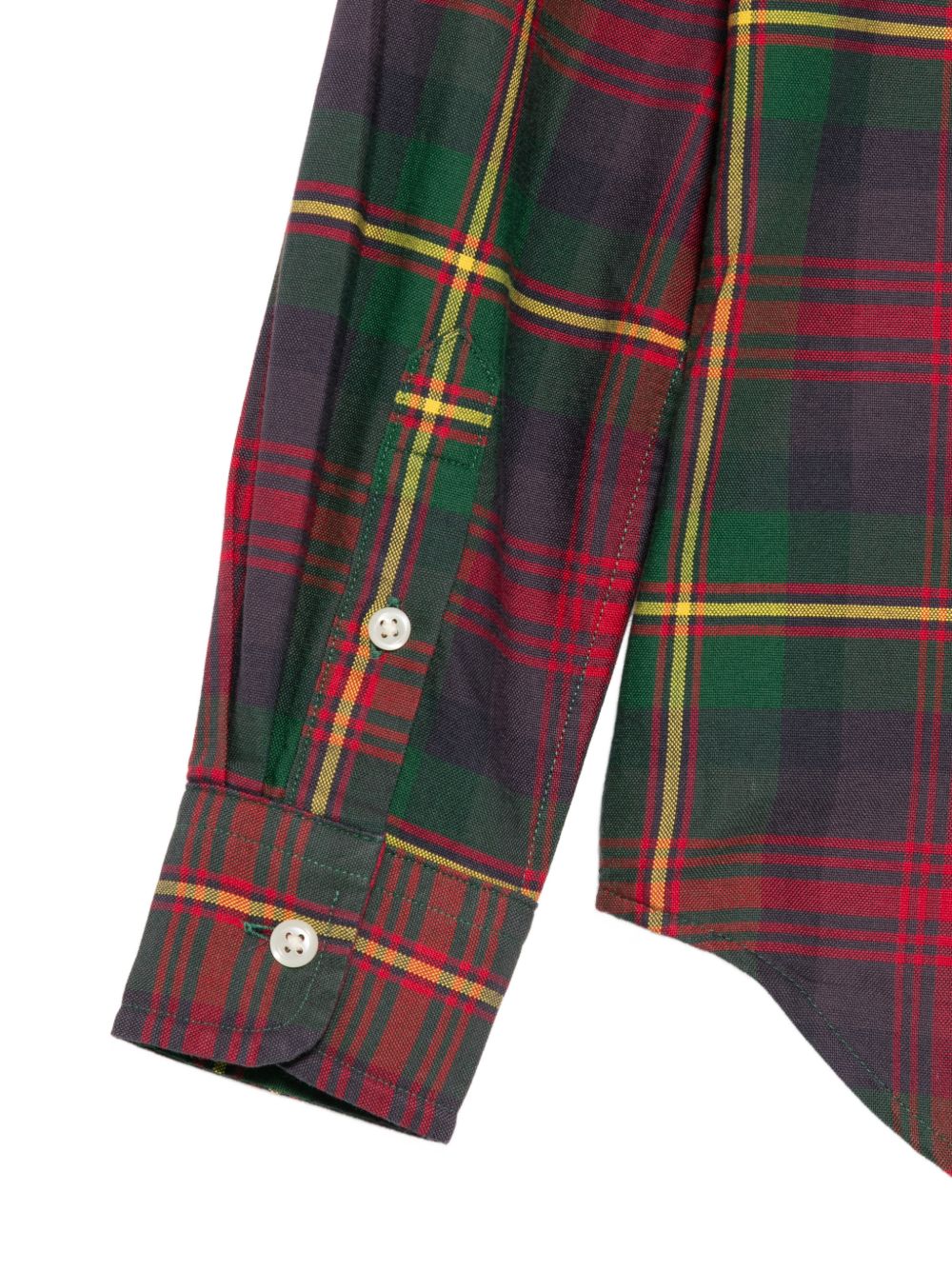 POLO RALPH LAUREN Camicia in cotone a quadri scozzesi rossi e verdi