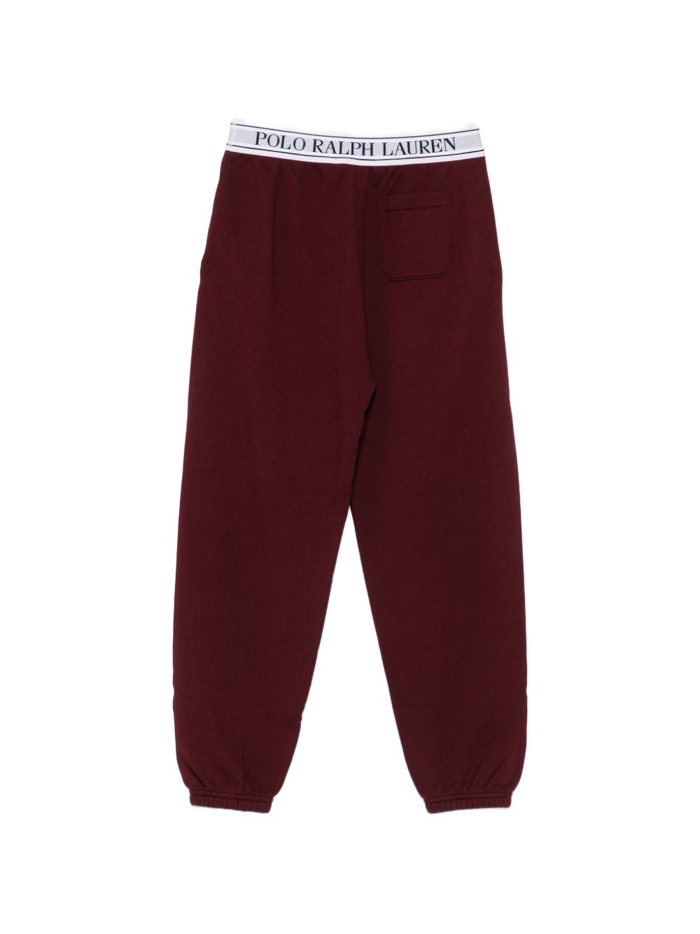 POLO RALPH LAUREN Pantaloni sportivi rosso bordeaux in cotone con elastico
