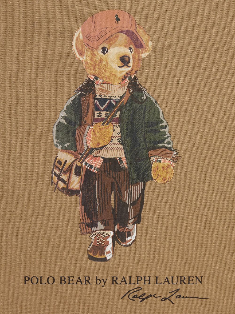 POLO RALPH LAUREN T-shirt beige "Polo Bear" a maniche lunghe in cotone