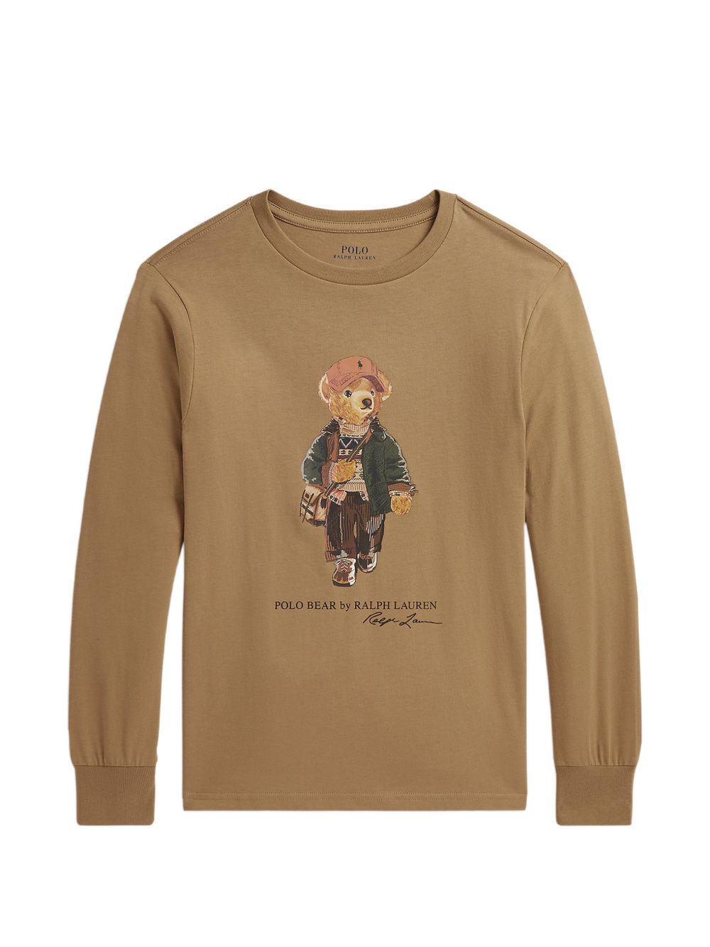 POLO RALPH LAUREN T-shirt beige "Polo Bear" a maniche lunghe in cotone