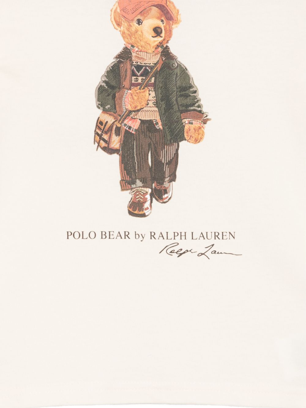 POLO RALPH LAUREN T-shirt Polo Bear bianca a maniche corte in cotone