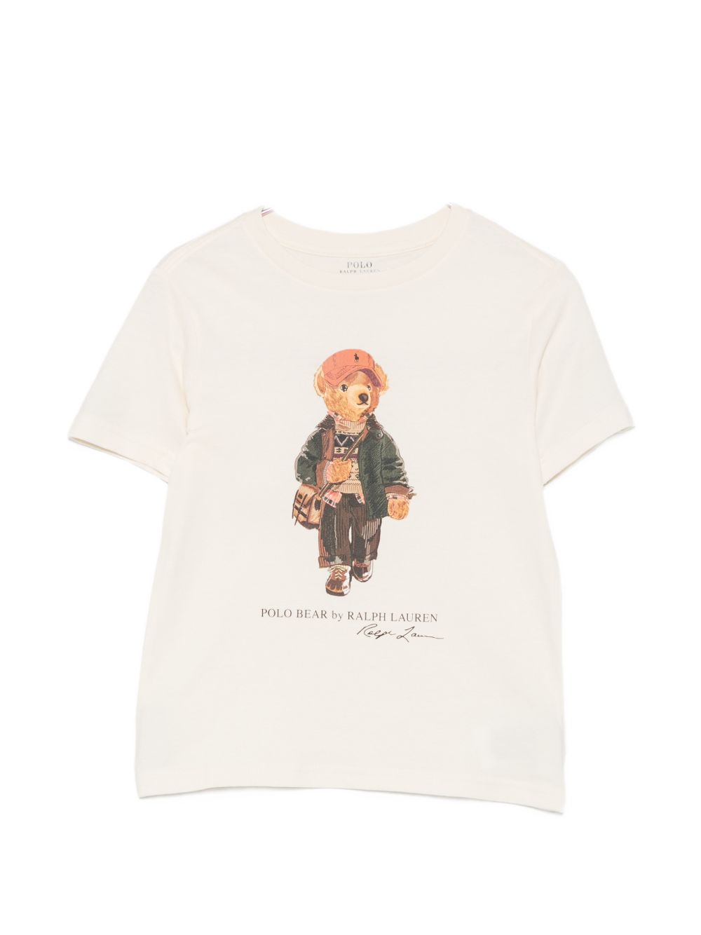 POLO RALPH LAUREN T-shirt Polo Bear bianca a maniche corte in cotone