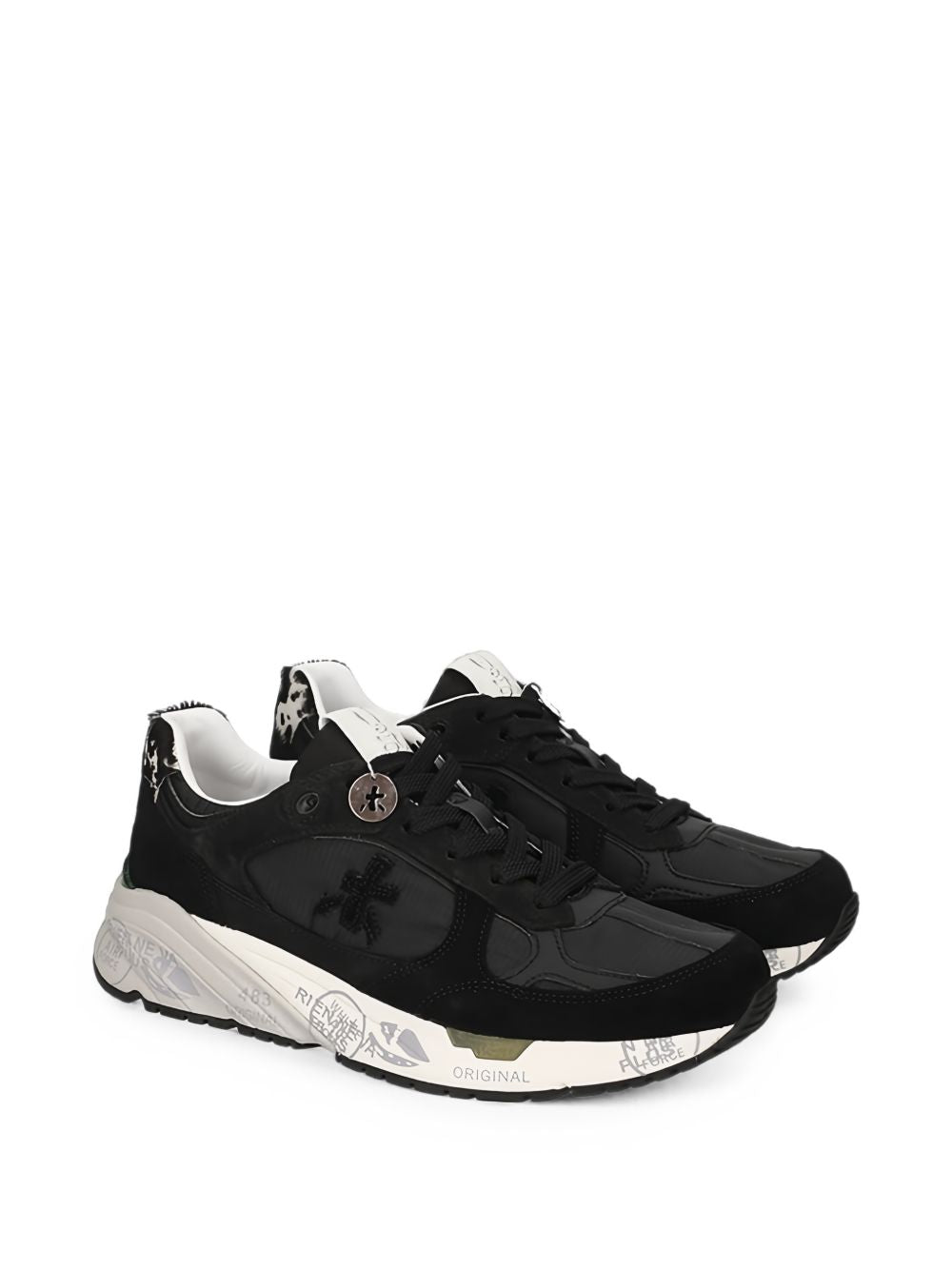 PREMIATA Sneakers Mased nere con dettagli in pelle scamosciata
