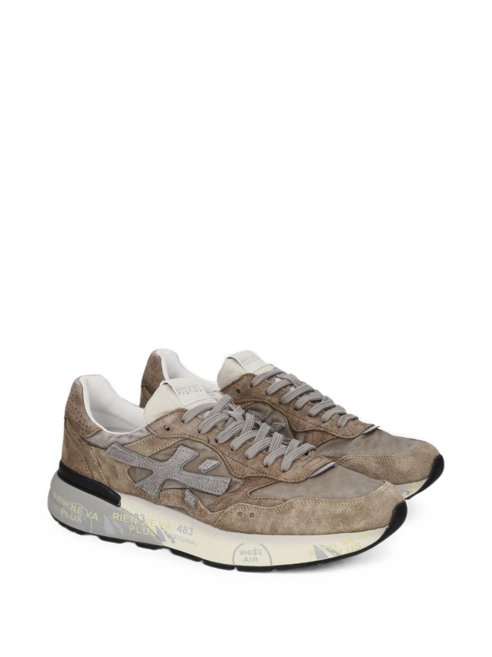 PREMIATA Sneakers marroni in suede con dettagli e logo grigio