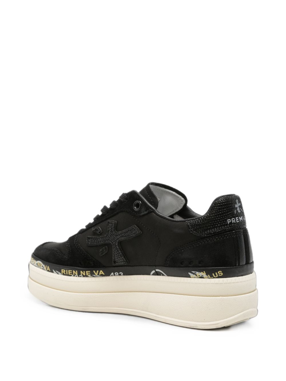 PREMIATA Sneakers MICOL in pelle nera con doppia suola