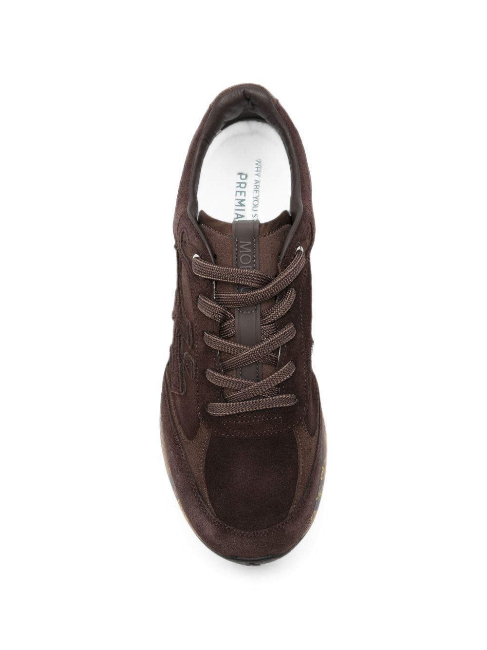PREMIATA Sneakers marroni in suede con logo grigio
