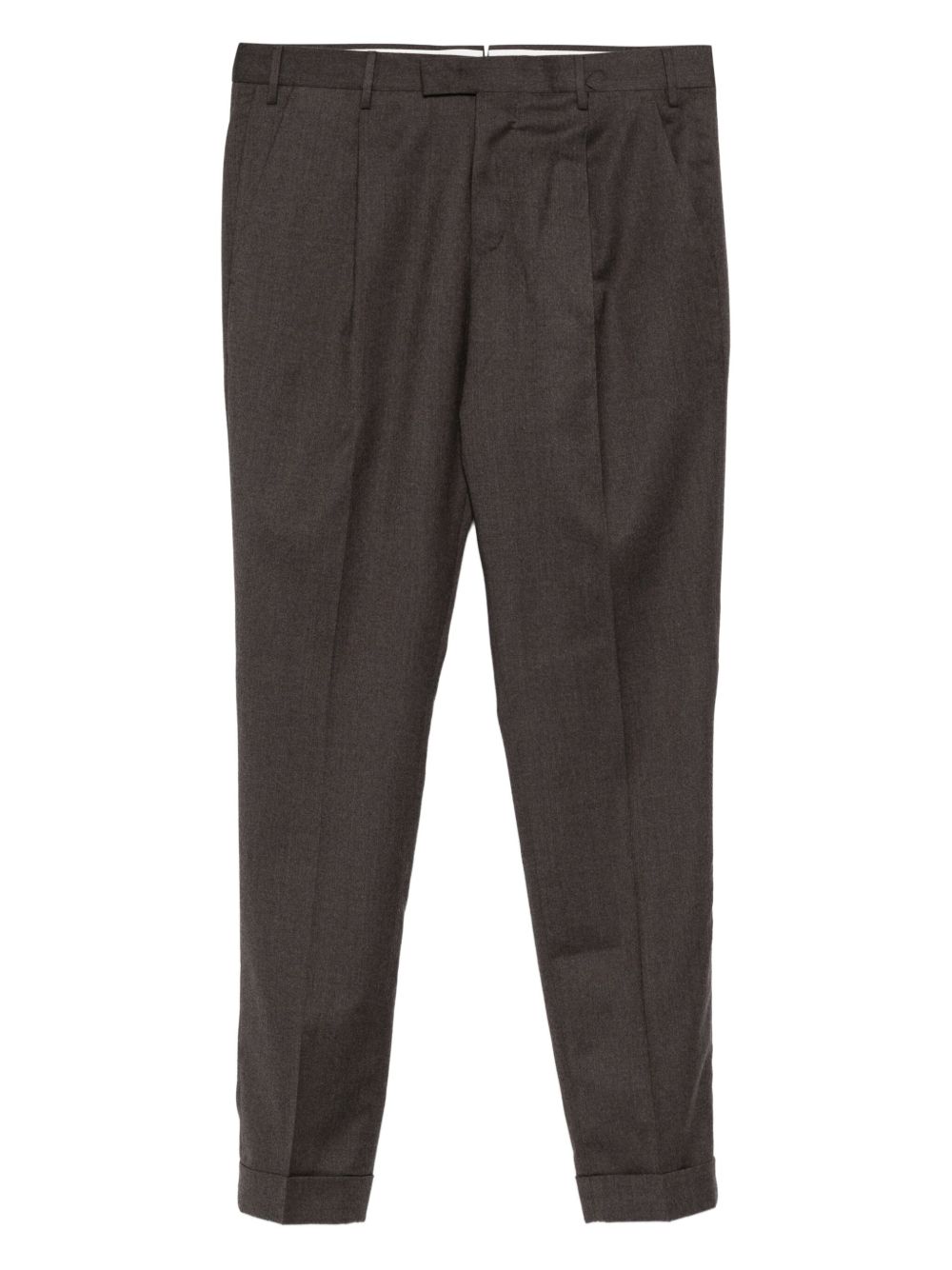 PT TORINO Pantalone casual elegante marrone in lana con pinces