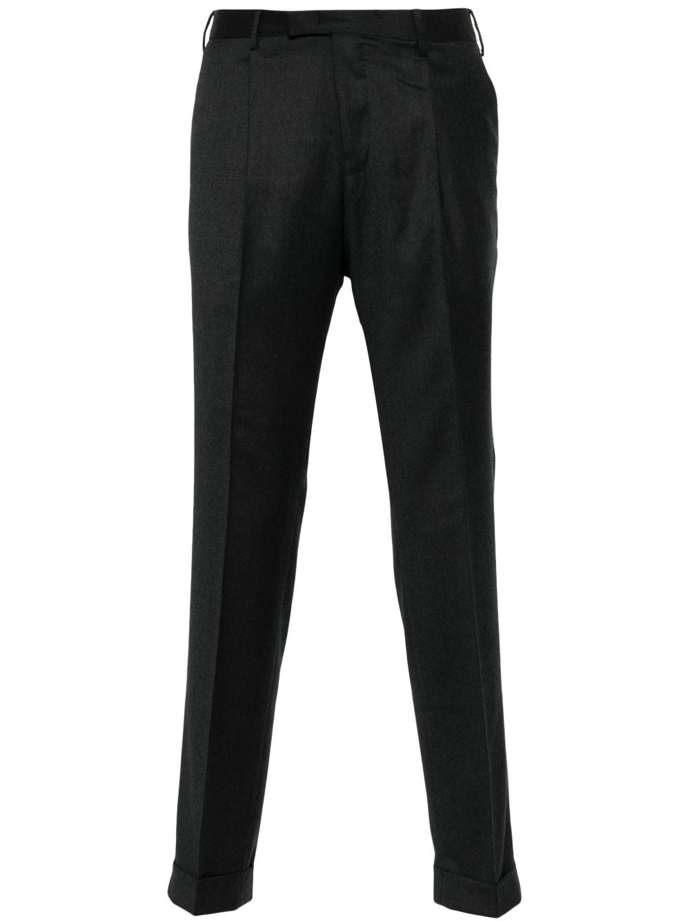 PT TORINO Pantalone elegante grigio antracite in lana con pinces firm
