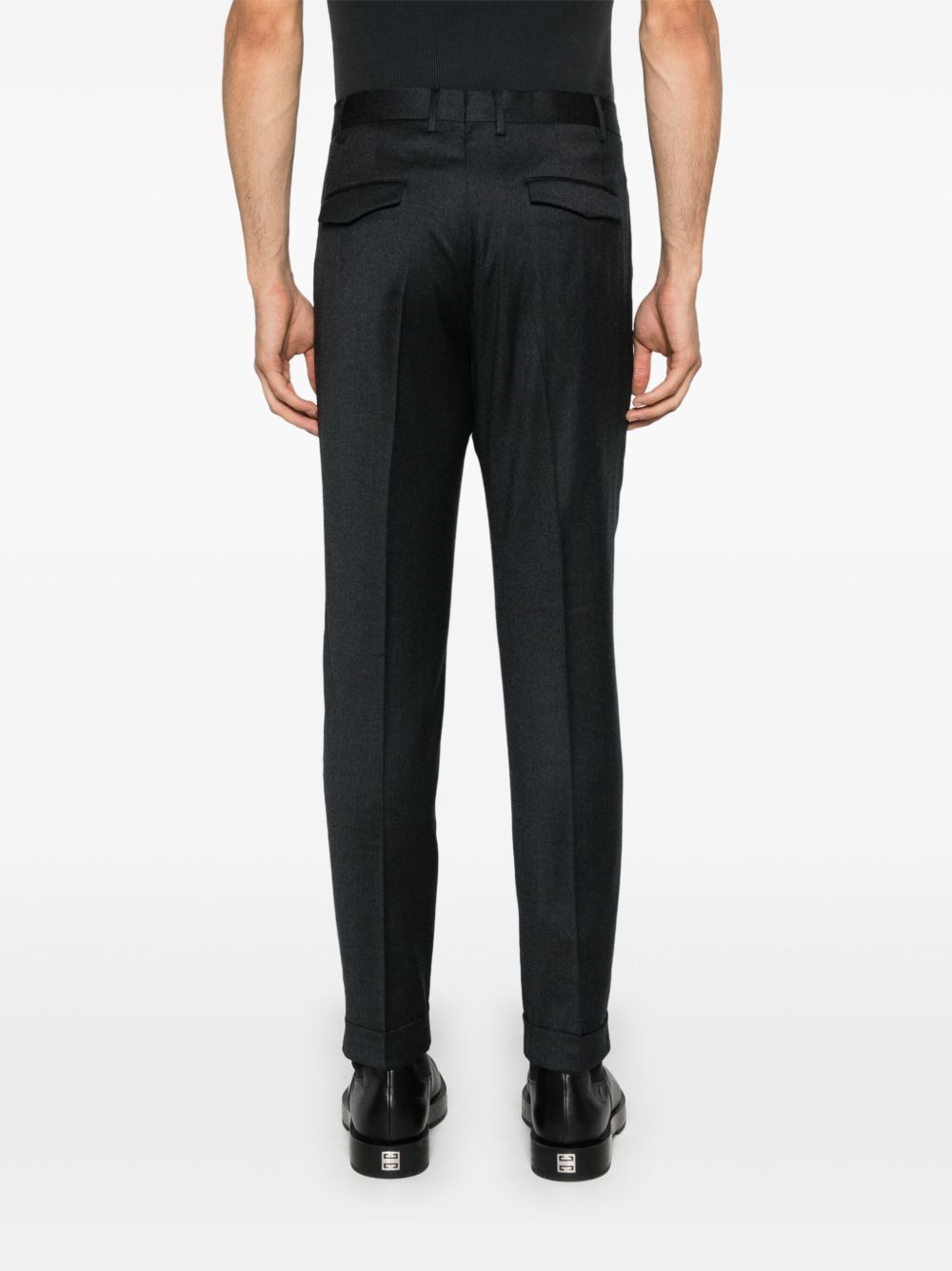 PT TORINO Pantalone elegante grigio antracite in lana con pinces firm