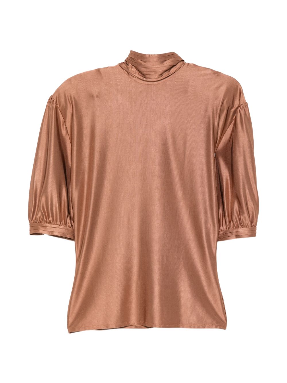 RABANNE Top satinato a maniche corte