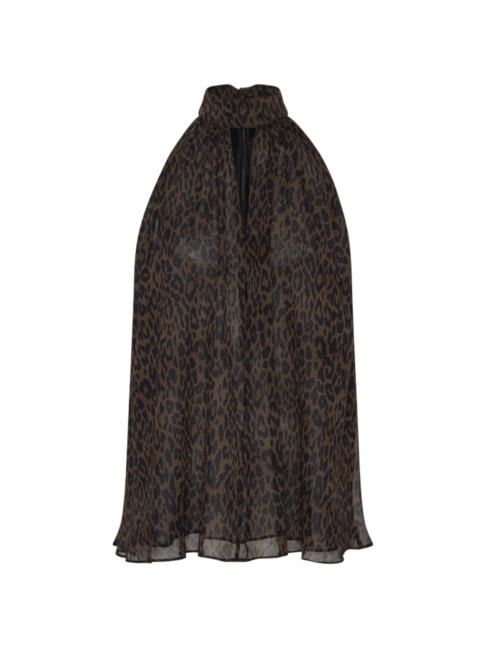 ROTATE Top halter leopardato