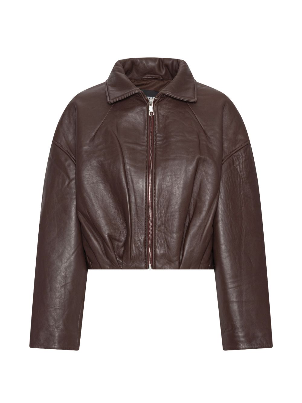 ROTATE Giacca blouson in pelle dal volume ampio