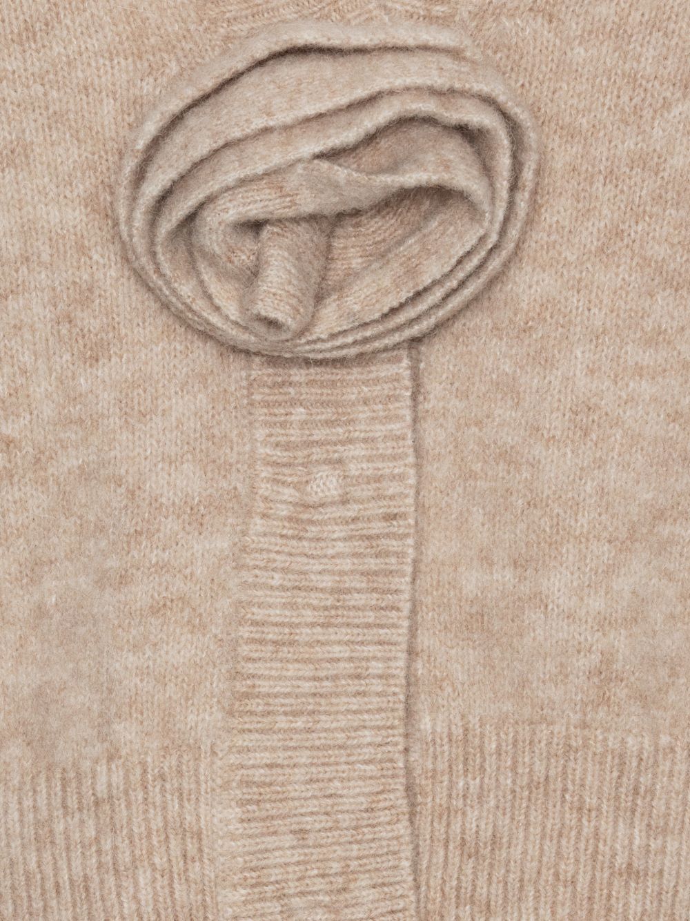 ROTATE Cardigan beige in maglia con fiore