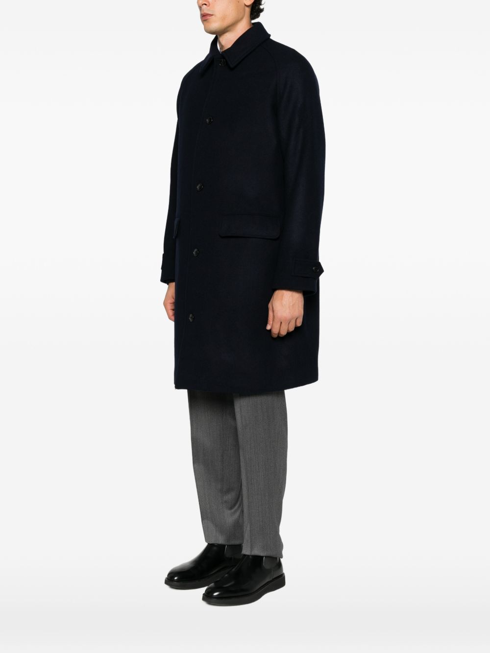 SEBAGO Cappotto Beals lungo blu scuro in lana