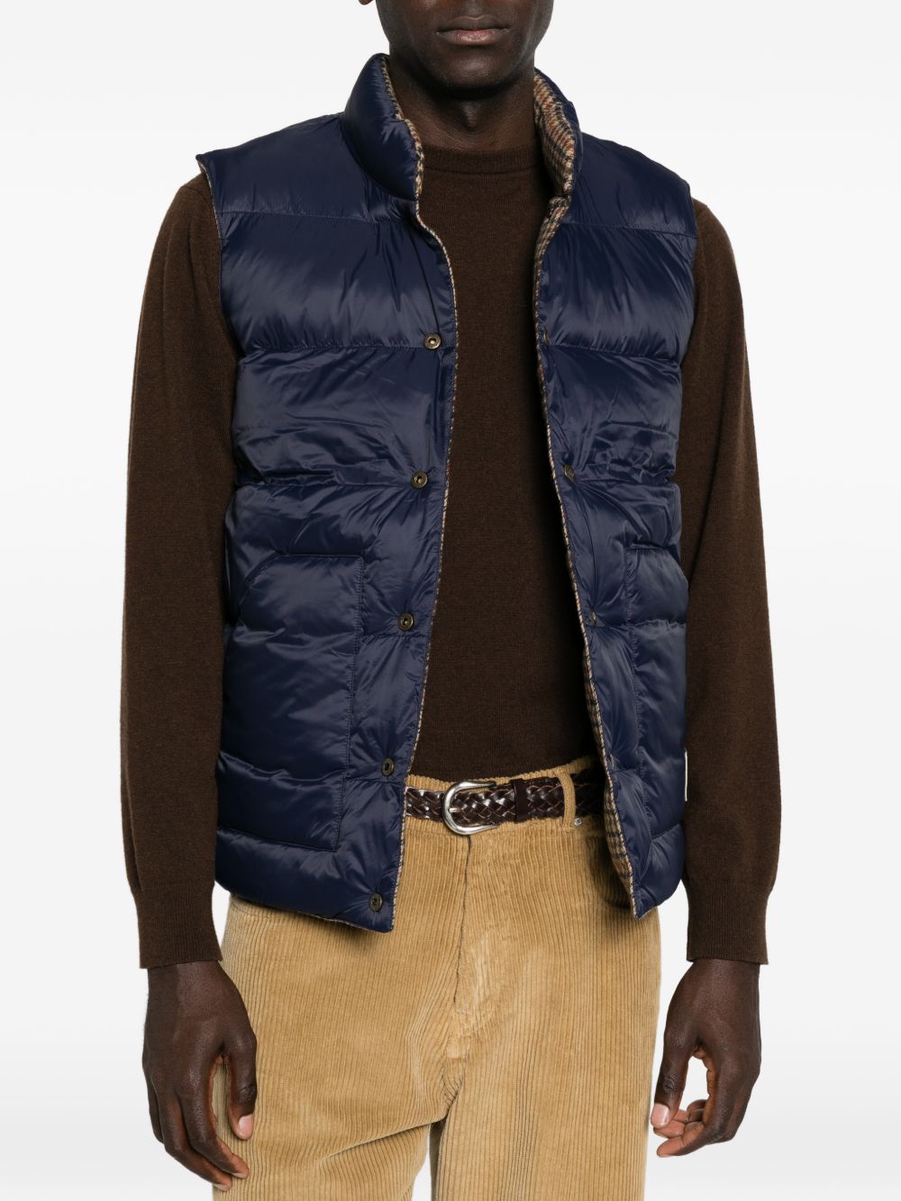 SEBAGO Gilet Reversibile in Lana Webb in Pied-de-Poule