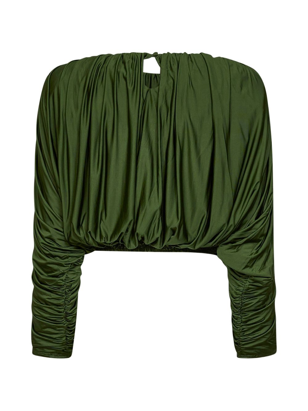 SELF PORTRAIT Crop top verde increspato
