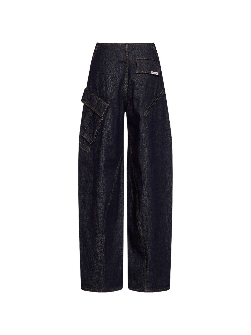 SELF PORTRAIT Barrel jeans blu con tasche laterali