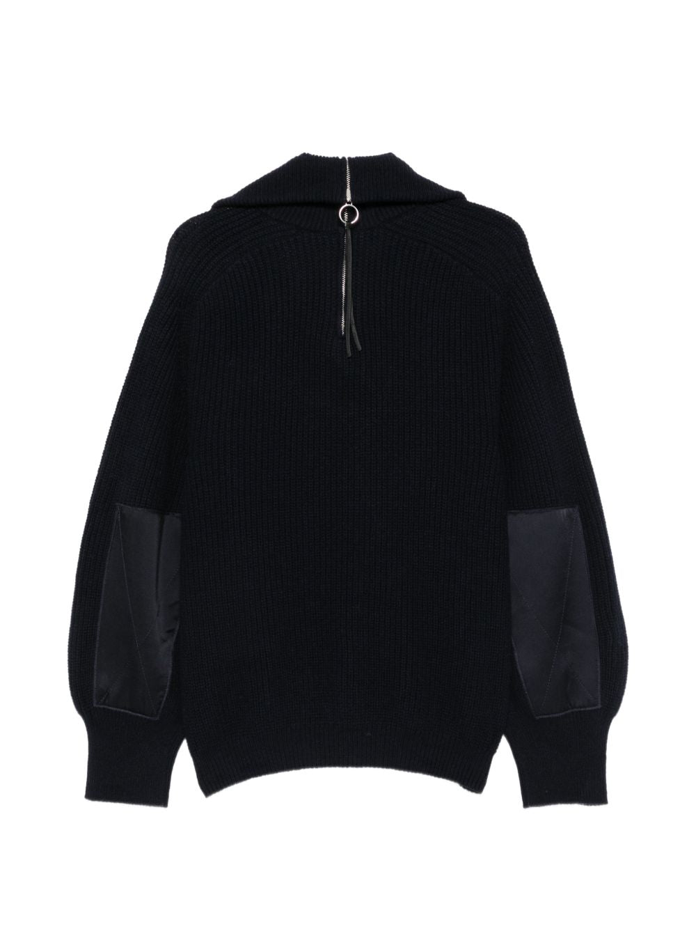 SEMICOUTURE Maglia Lana in lana con zip sul collo e toppe sui gomiti