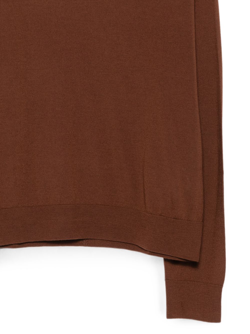 SEMICOUTURE Maglia marrone in lana a collo alto con texture leggera