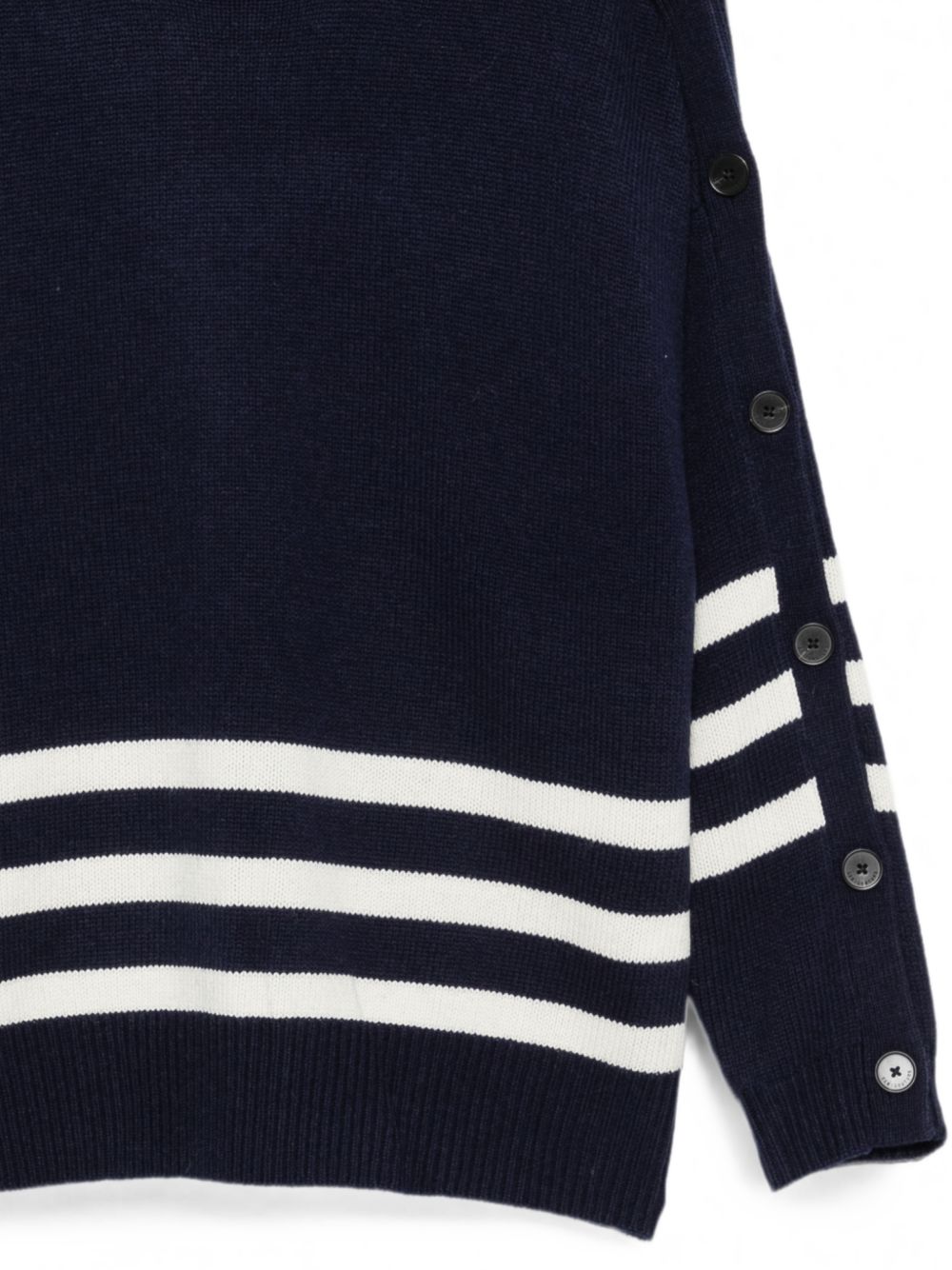 SEMICOUTURE Maglia ZENA in lana blu con righe bianche