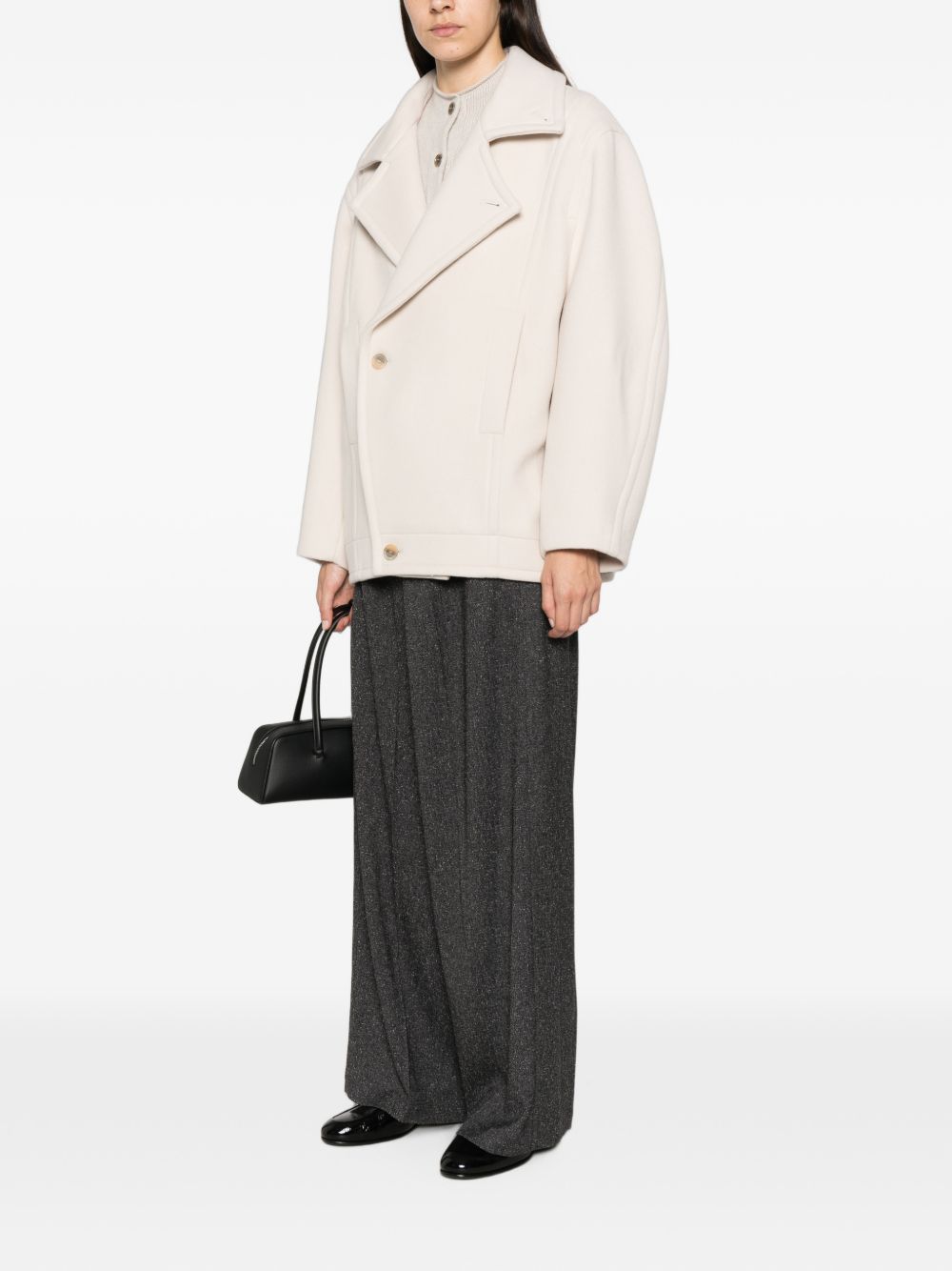SEMICOUTURE Cappotto Oversize in Lana Beige