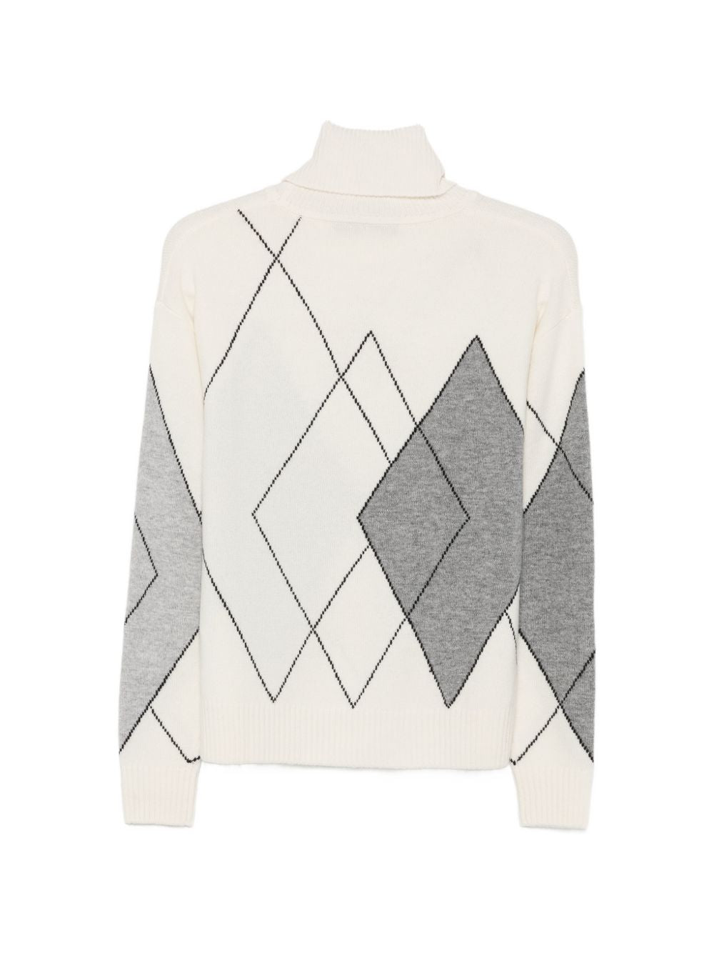 SEVENTY Maglia bianca a collo alto con motivo a rombi