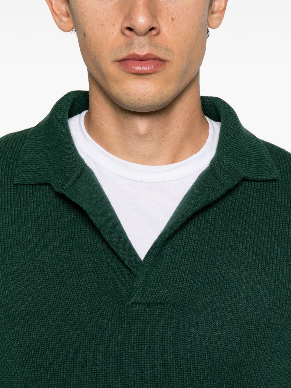 SEVEN GAUGE Pullover verde bosco in lana