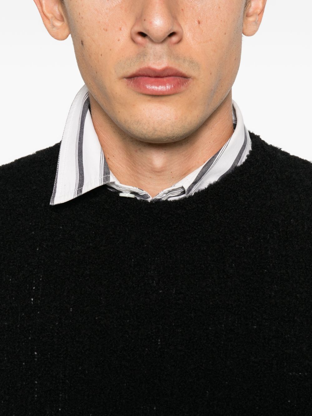 SEVEN GAUGE Pullover nero in lana firmato