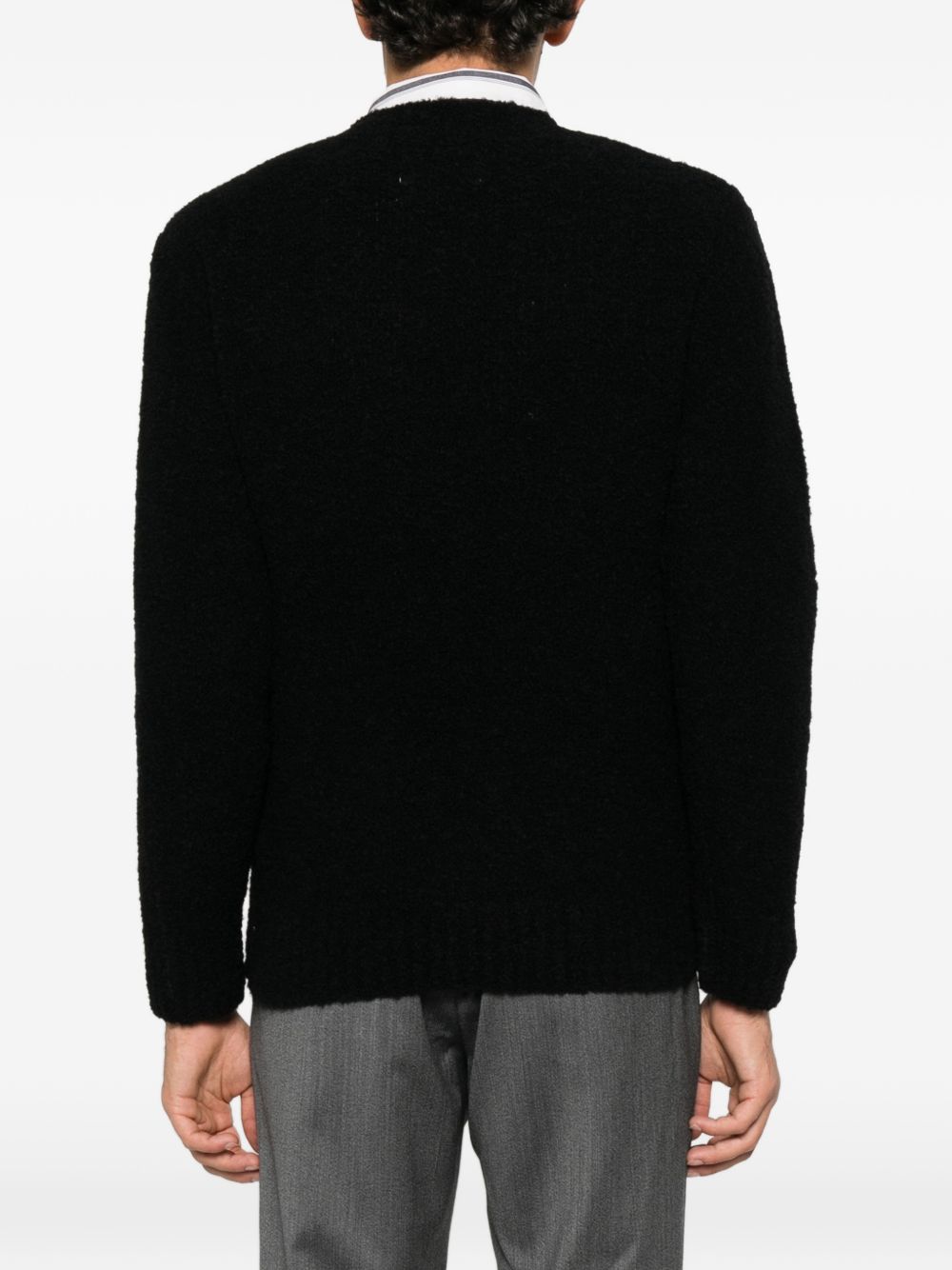 SEVEN GAUGE Pullover nero in lana firmato