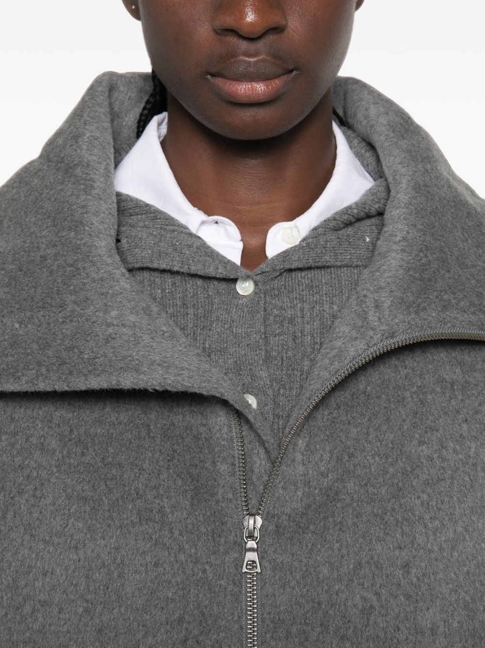SOEUR Gilet Juno grigio con zip