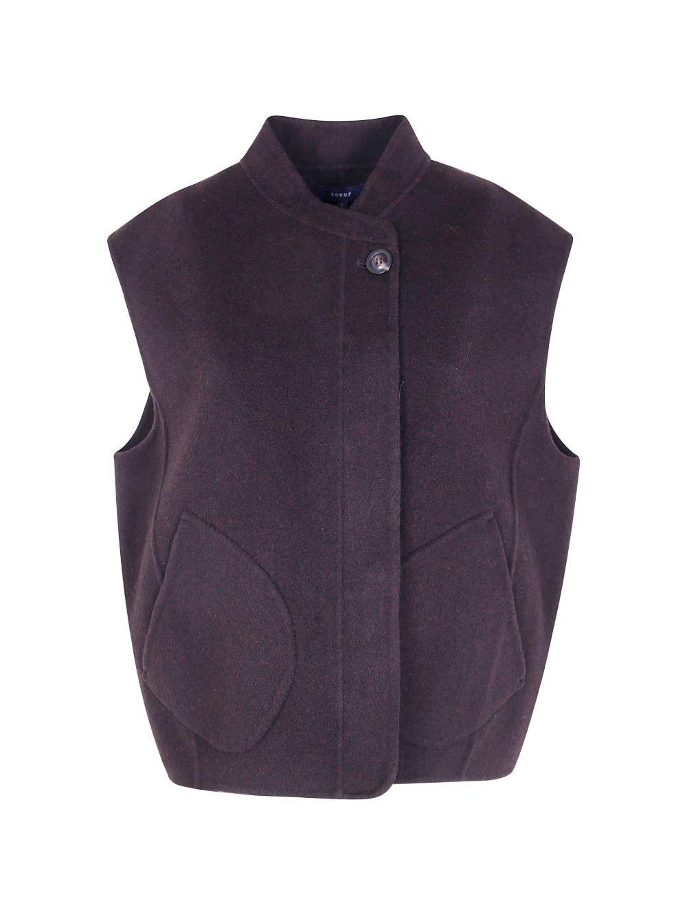 SOEUR Gilet Adeline marrone in lana