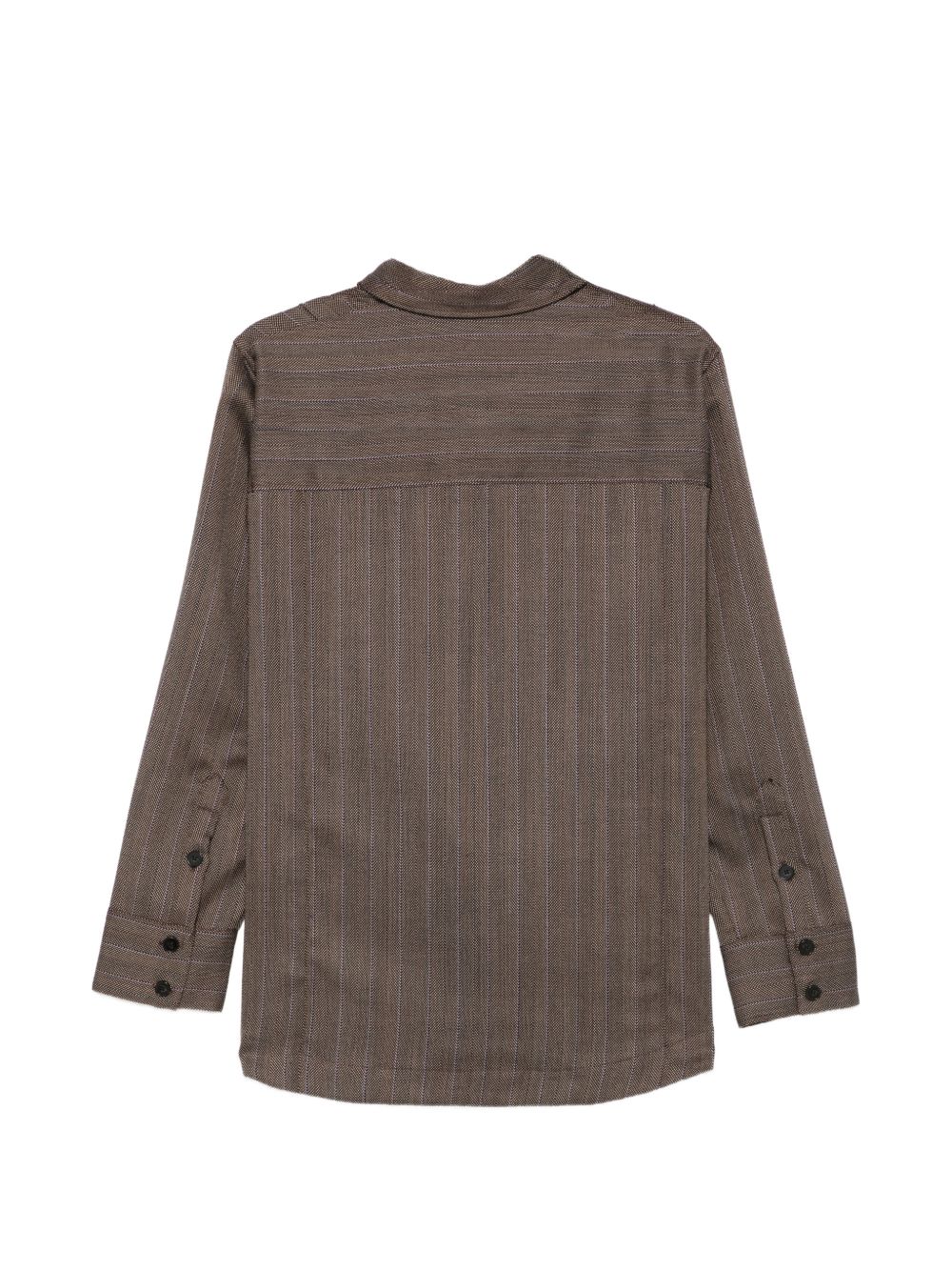 SOEUR Camicia LISBONNE in lana marrone a righe